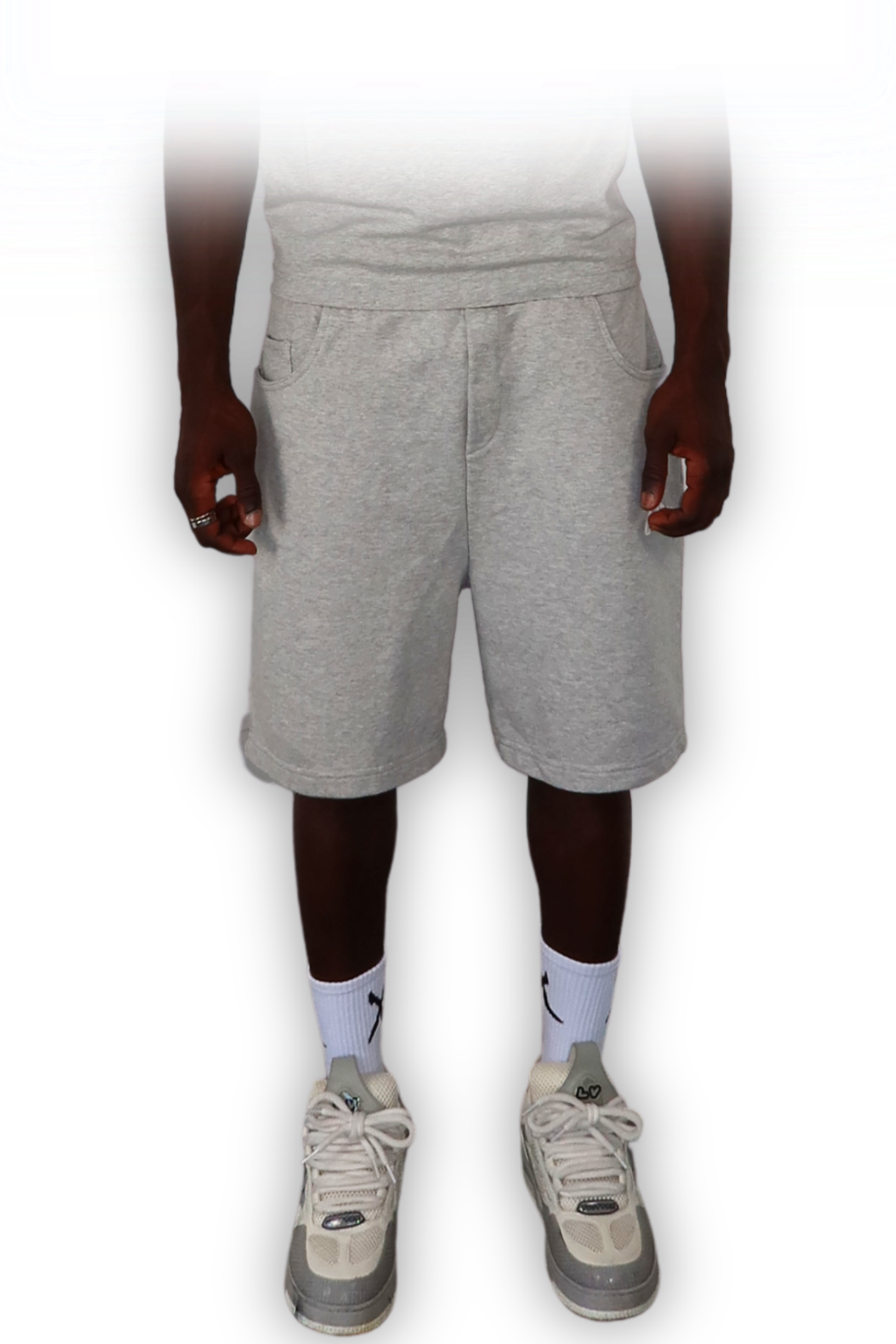 DISTRESSED SHORTS SMOKE GREY