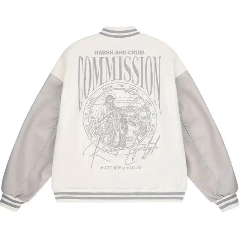 Varsity jacket beige-y2k streetwear