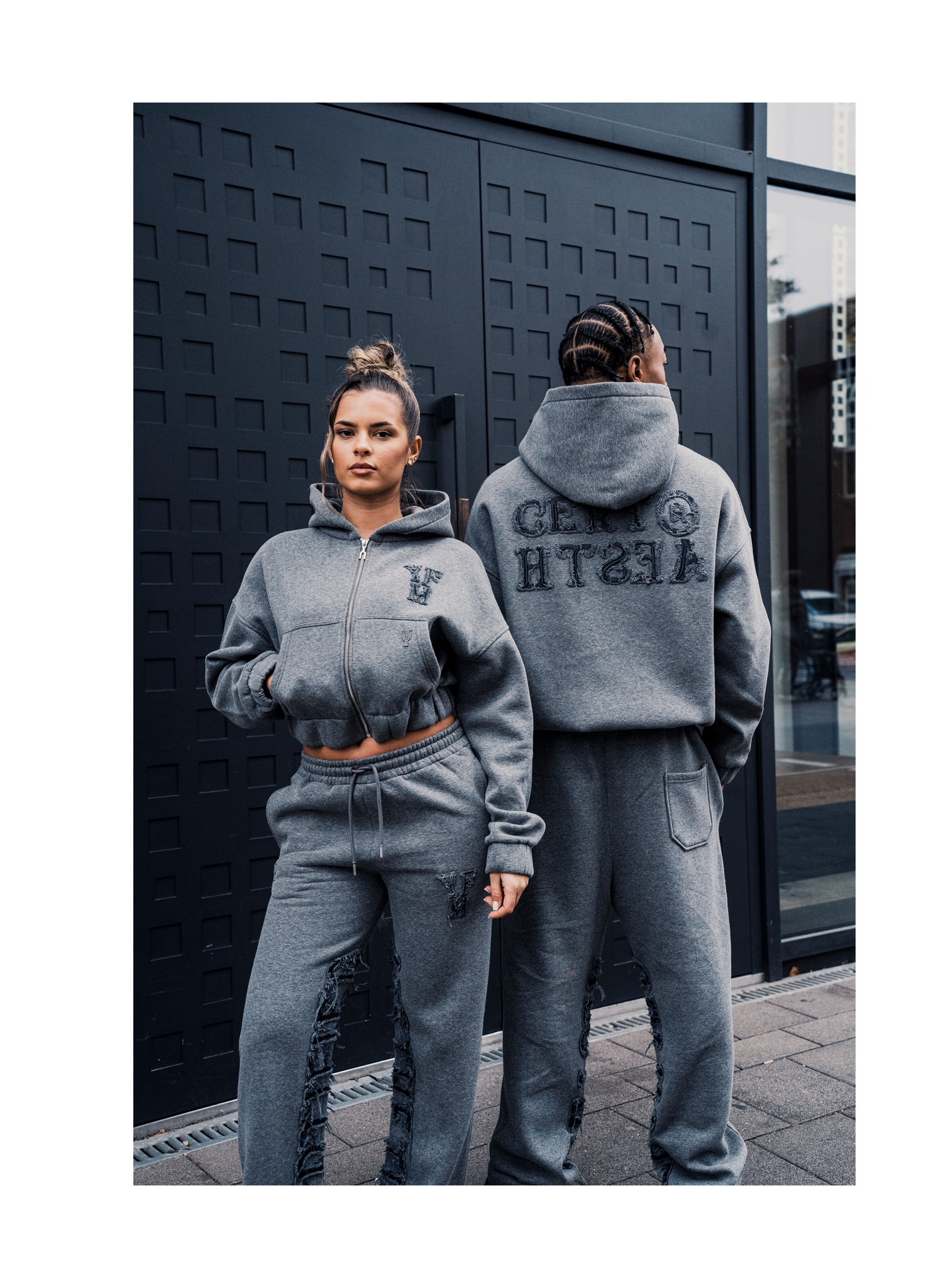 C/A PANTS DARK MELANGE WOMAN