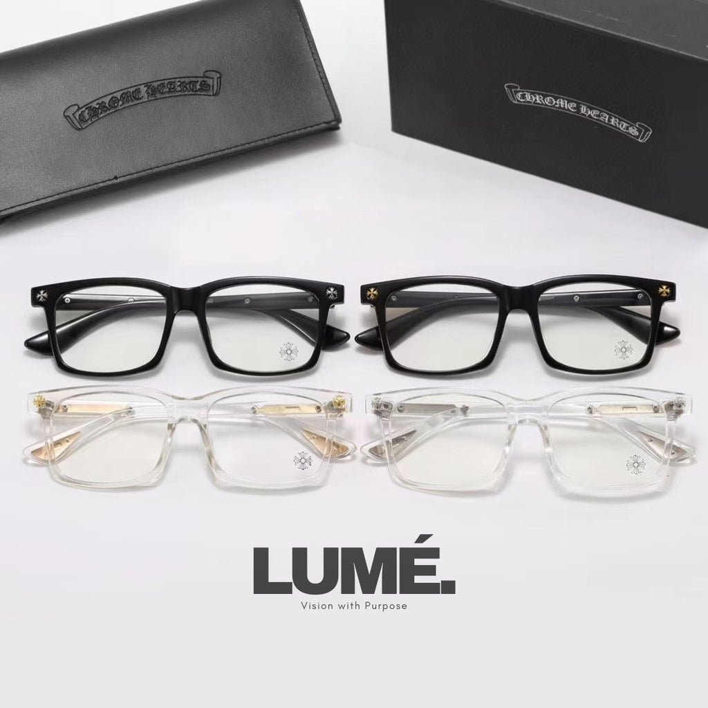CHROME  SQUARE-FRAME GLASSES