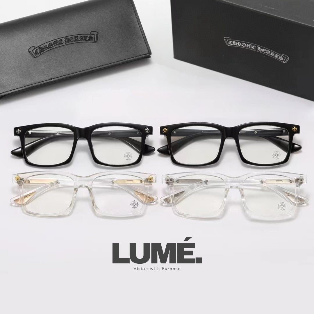 CHROME  SQUARE-FRAME GLASSES