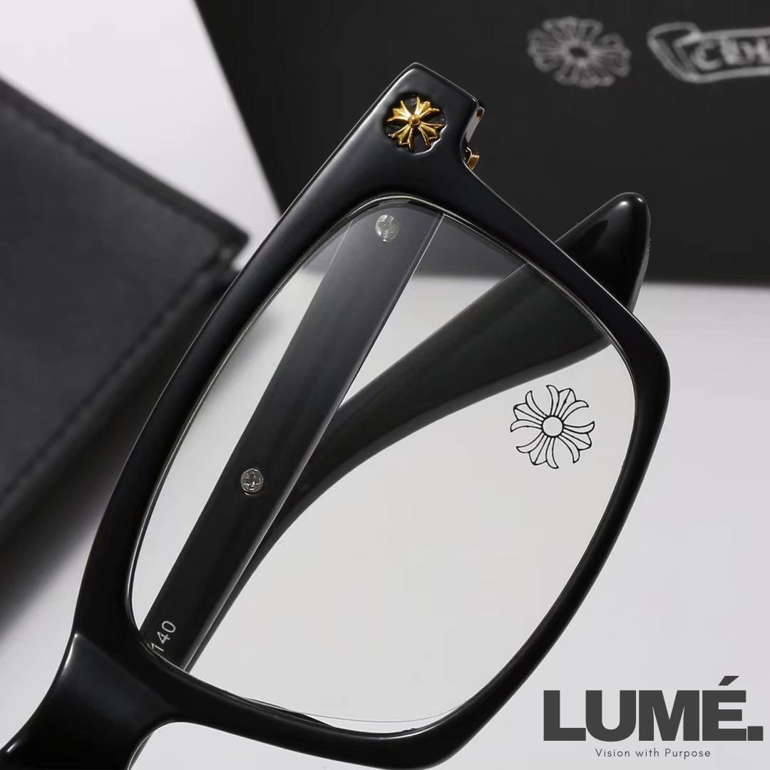 CHROME  SQUARE-FRAME GLASSES