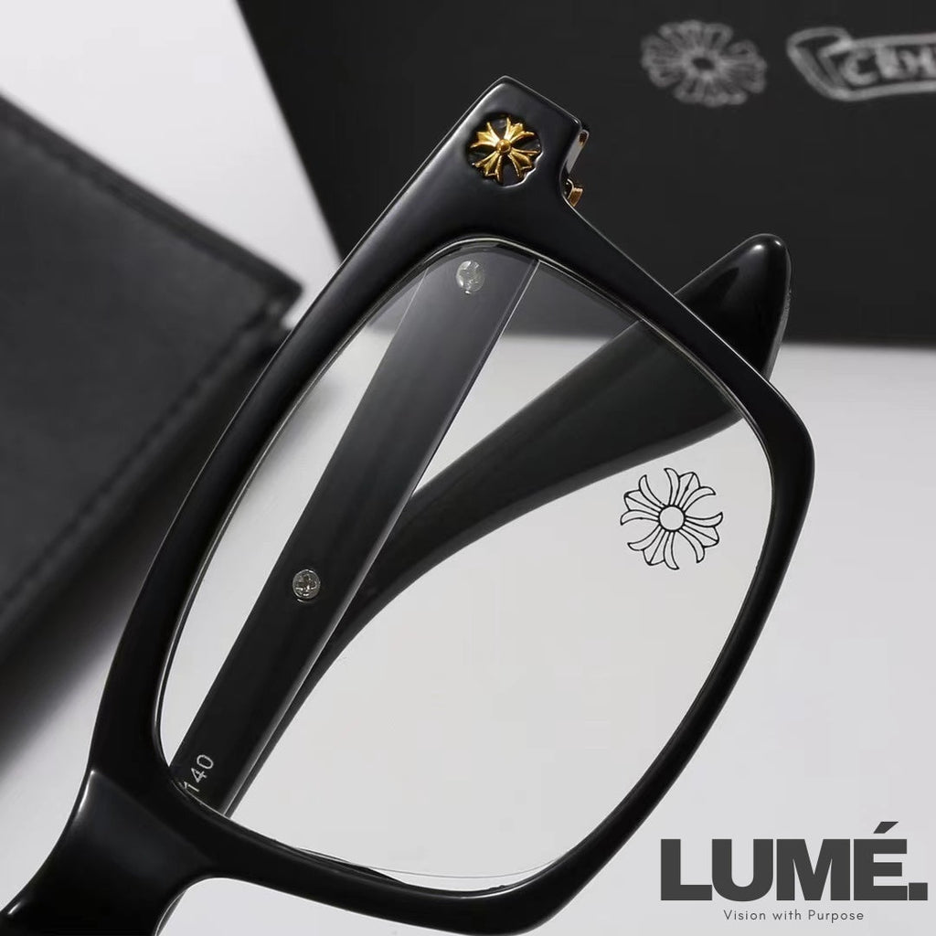 CHROME  SQUARE-FRAME GLASSES