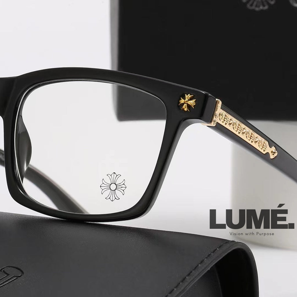 CHROME  SQUARE-FRAME GLASSES