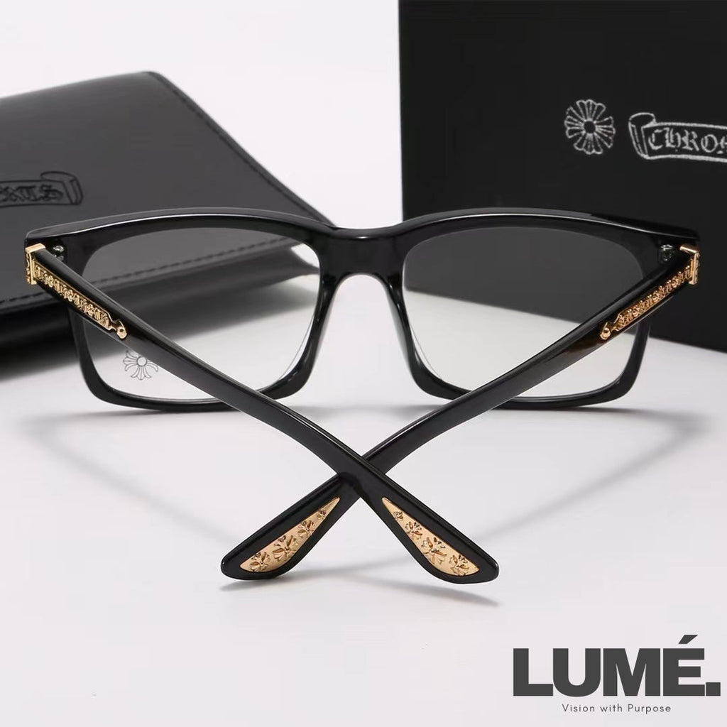 CHROME  SQUARE-FRAME GLASSES