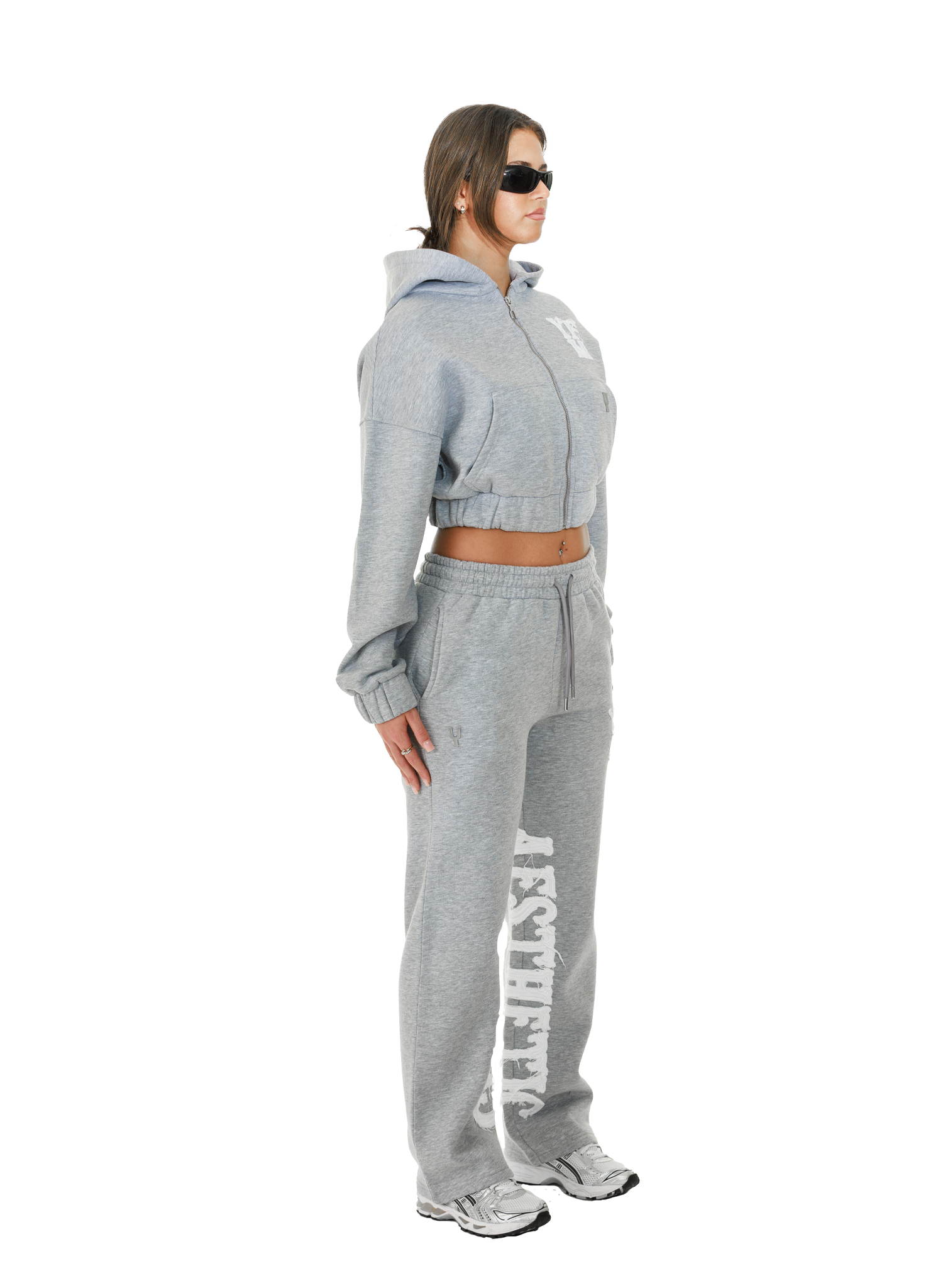 C/A ZIP-HOODIE GREY MELANGE WOMAN