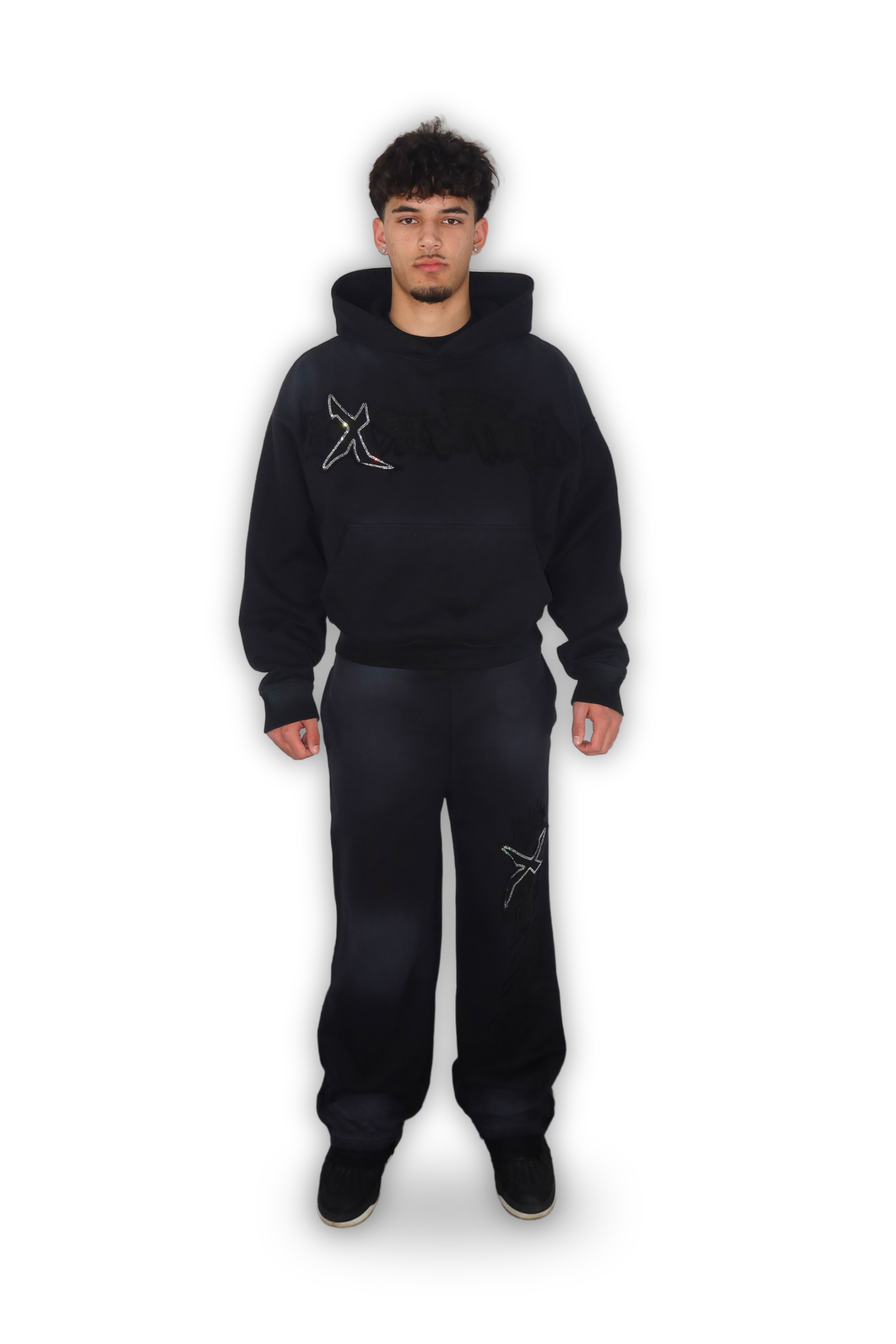 RHINESTONE JOGGER CARBON BLACK