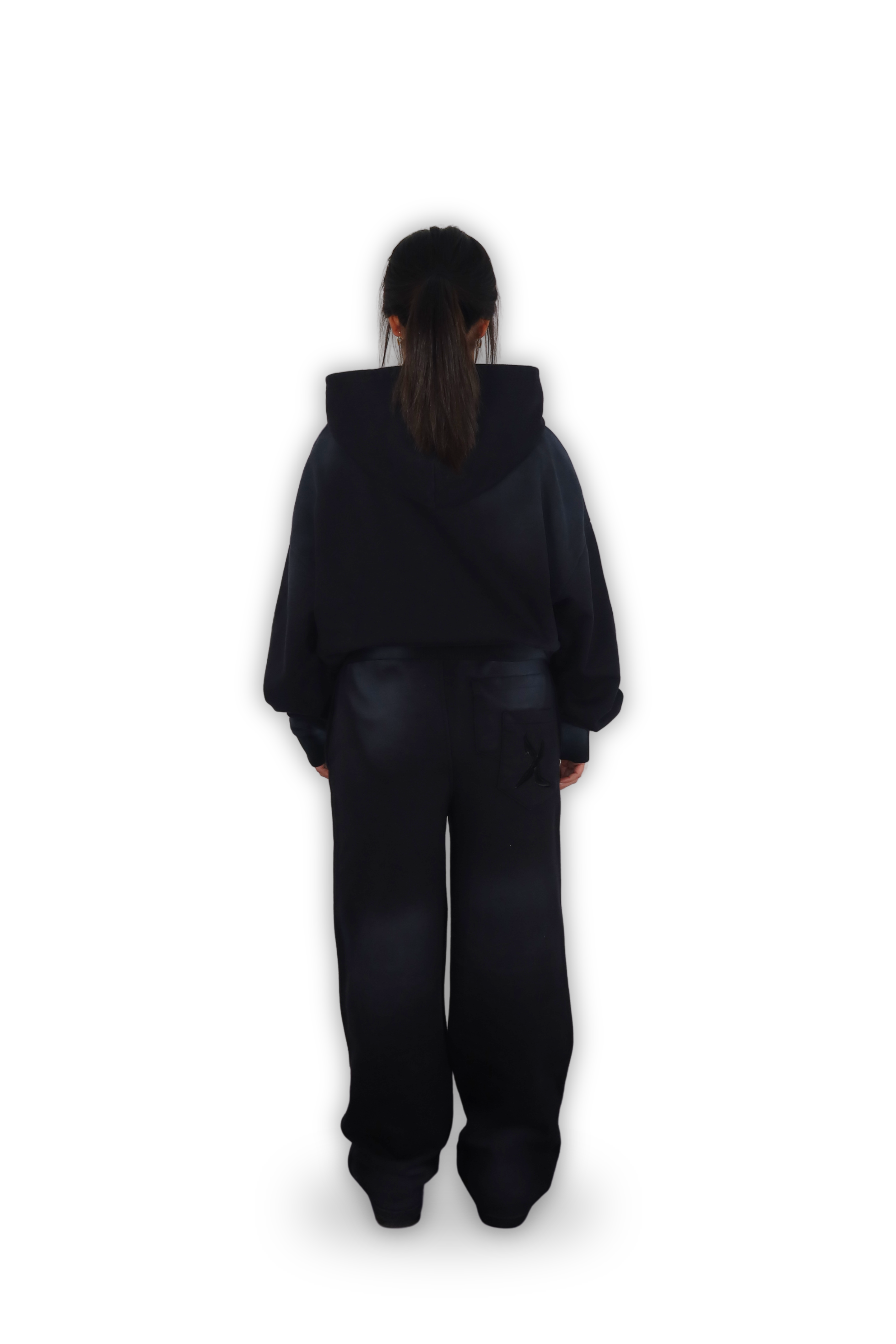 RHINESTONE HOODIE CARBON BLACK