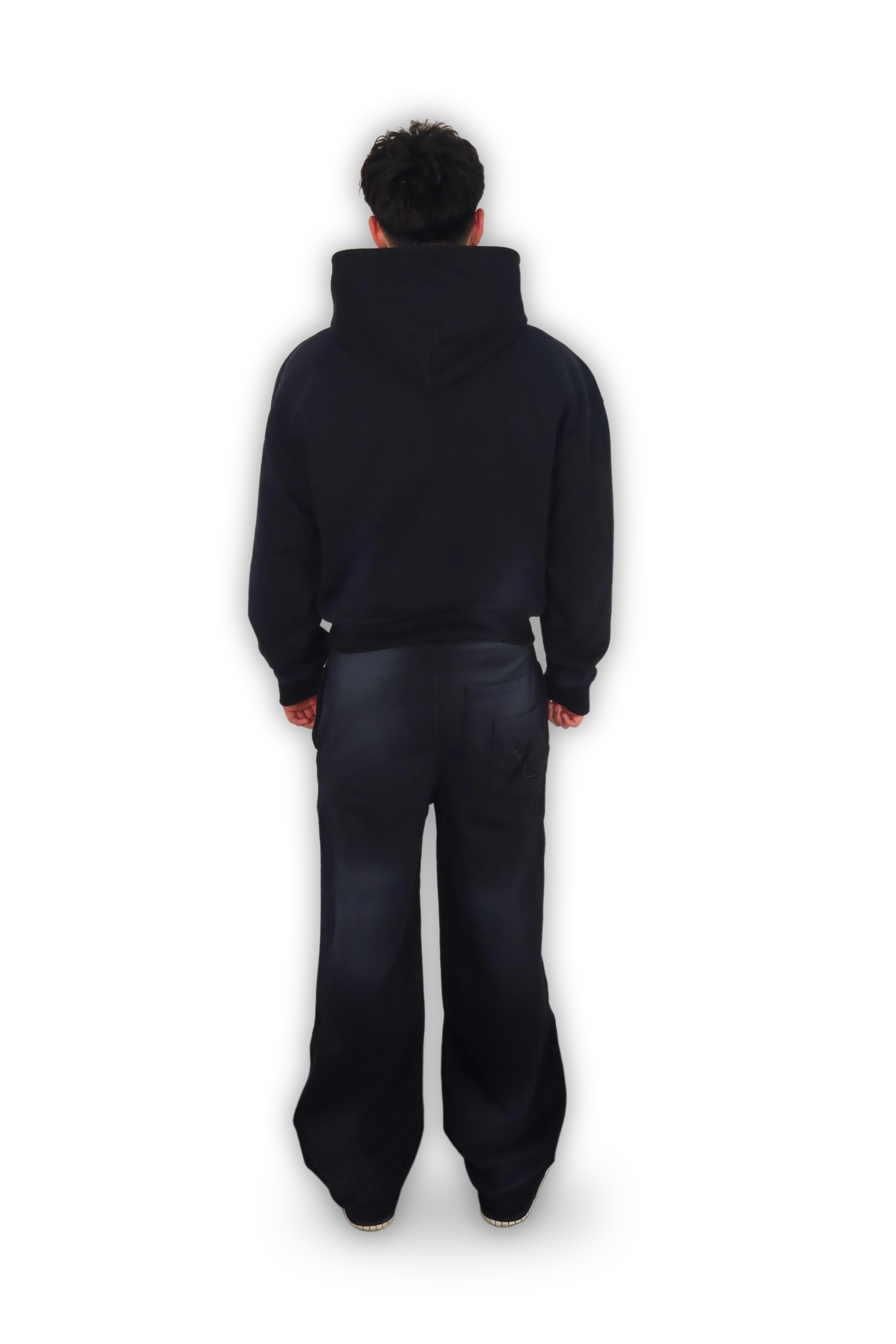 RHINESTONE HOODIE CARBON BLACK
