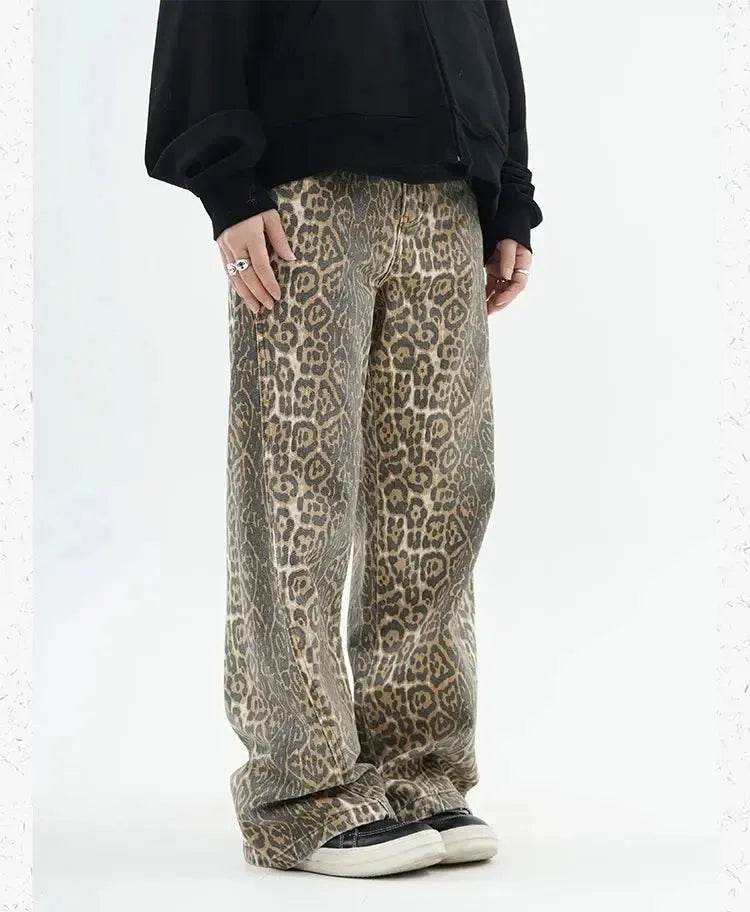 Baggy leopard-y2k streetwear