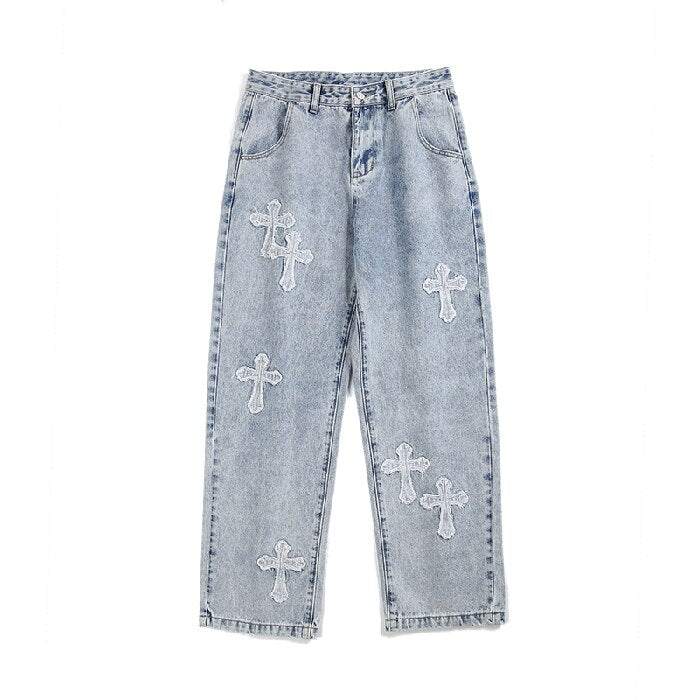 Blue jeans croix-y2k streetwear