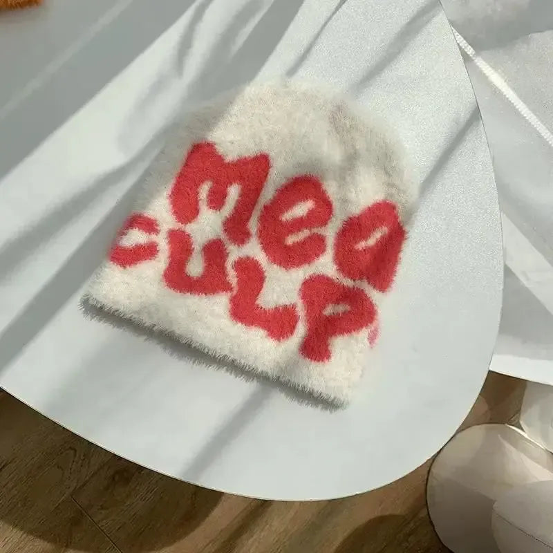 Bonnet Mohair-y2k streetwear