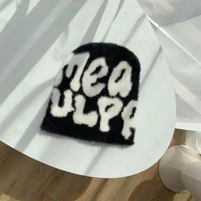 Bonnet Mohair-y2k streetwear