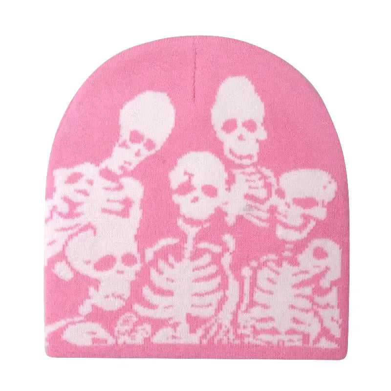 Bonnet squelette-y2k streetwear