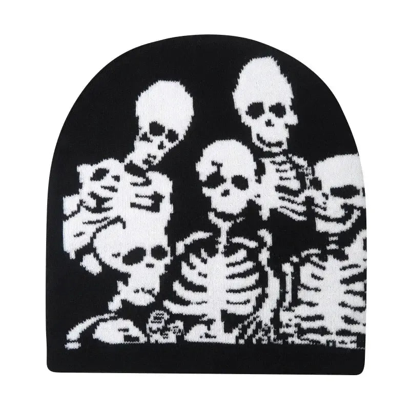 Bonnet squelette-y2k streetwear