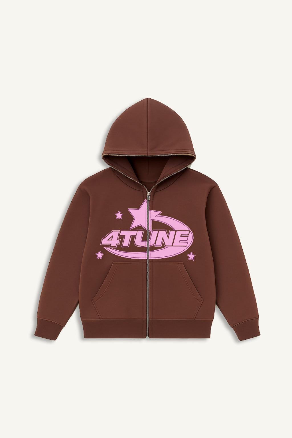 Brown full zip hoodie