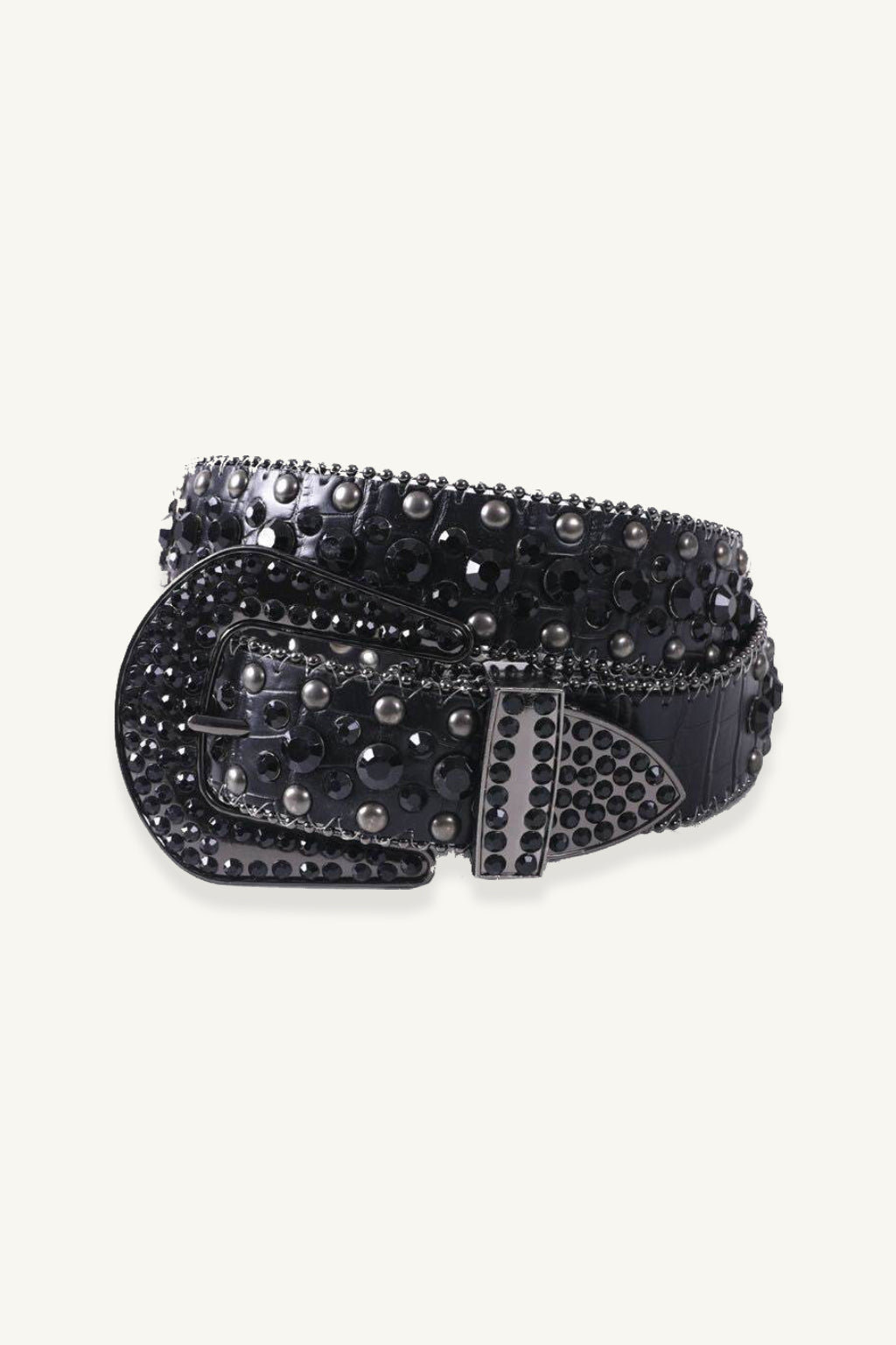 Ceinture strass noir-y2k streetwear