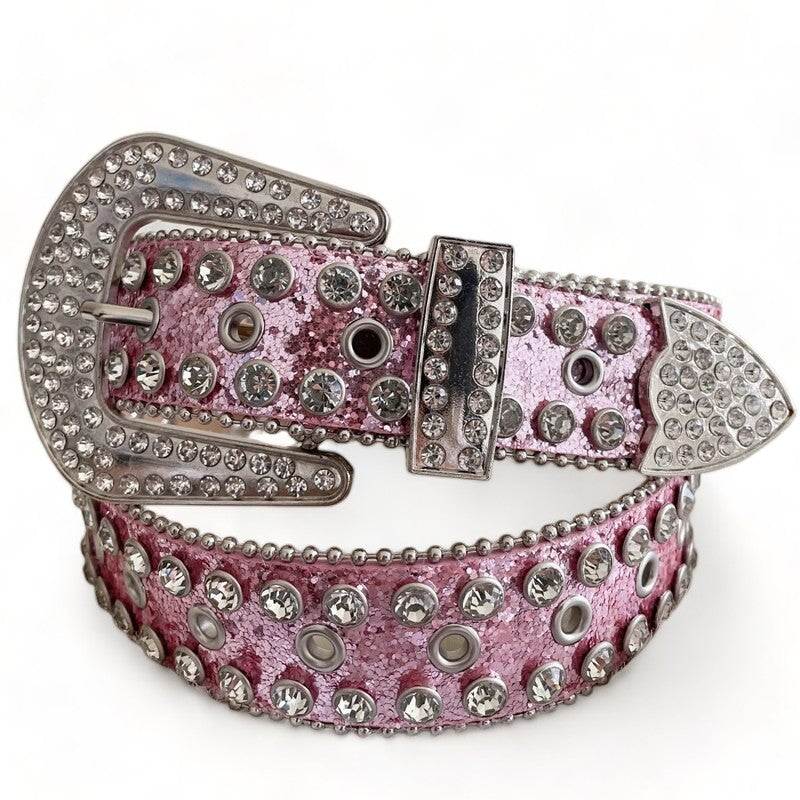 Ceinture strass rose-y2k streetwear