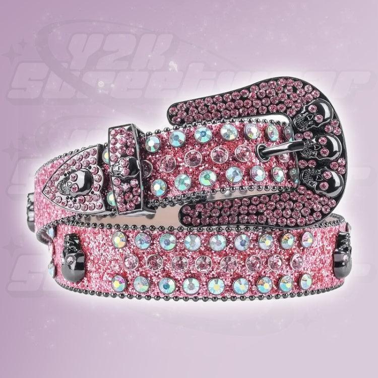 Ceinture strass rose