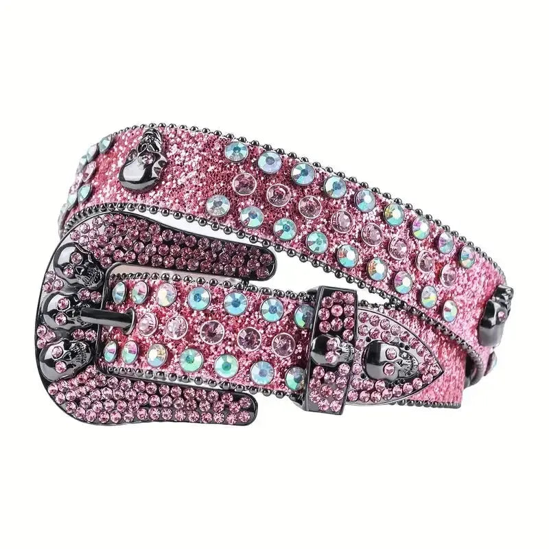 Ceinture strass rose