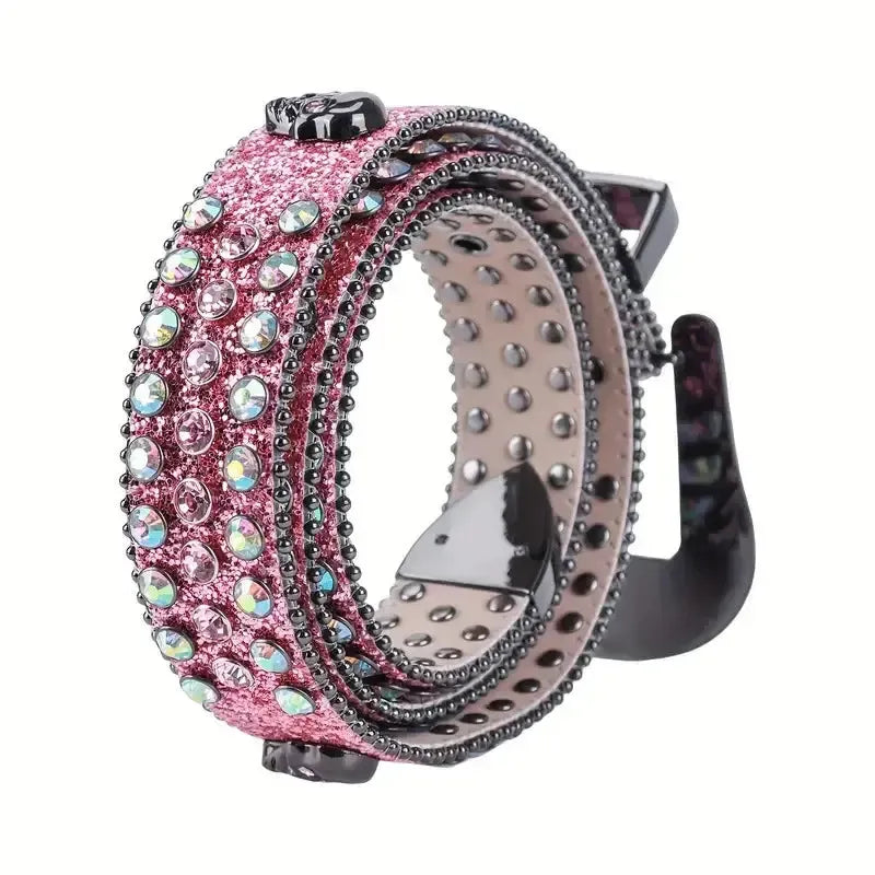 Ceinture strass rose