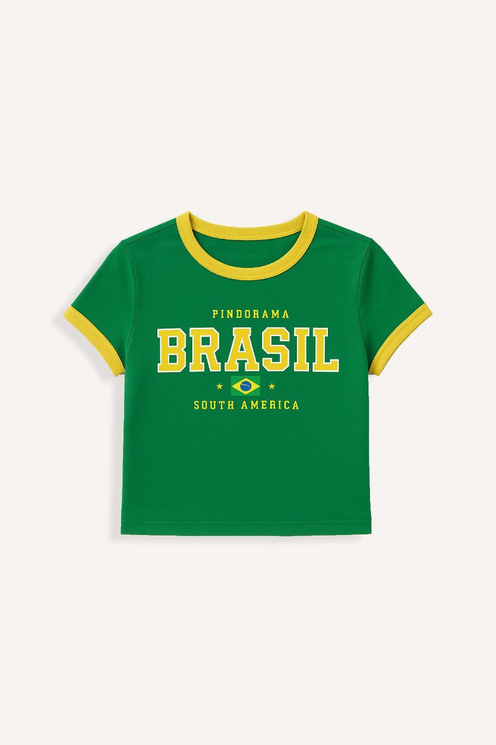 Crop top Brésil-y2k streetwear