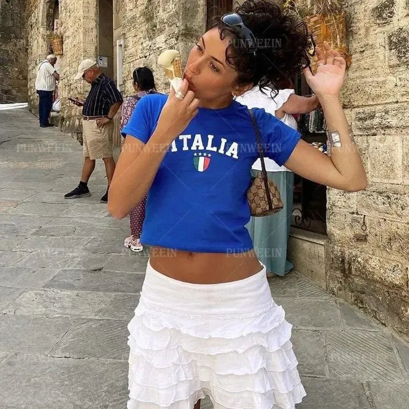 Crop top Italia-y2k streetwear