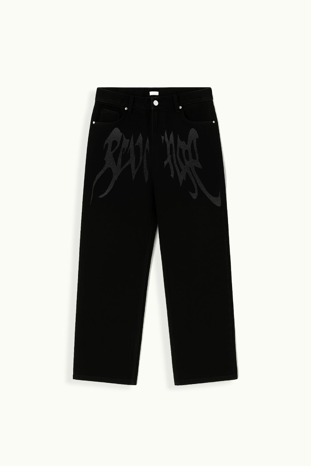Custom black jeans-y2k streetwear