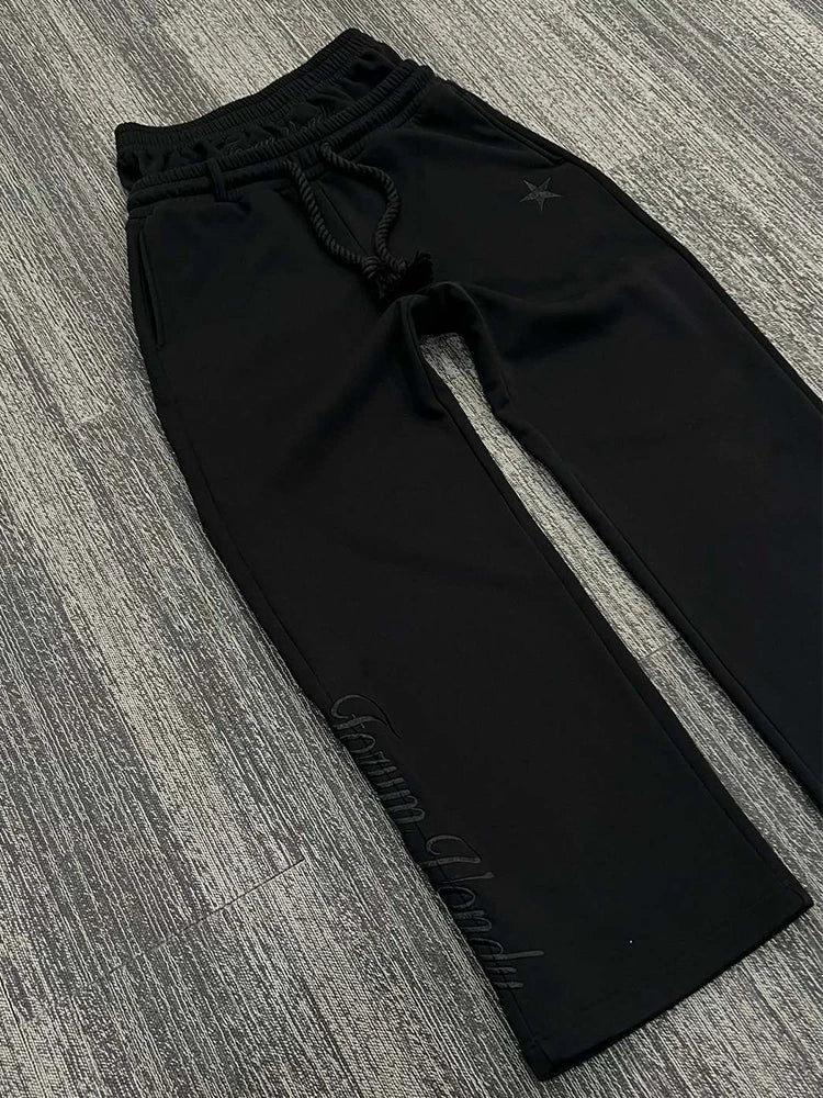 Double waist jogging-y2k streetwear