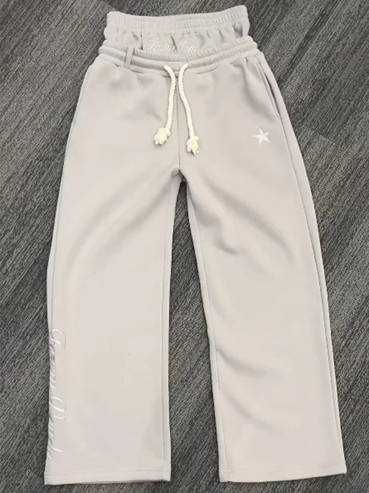 Double waist jogging-y2k streetwear