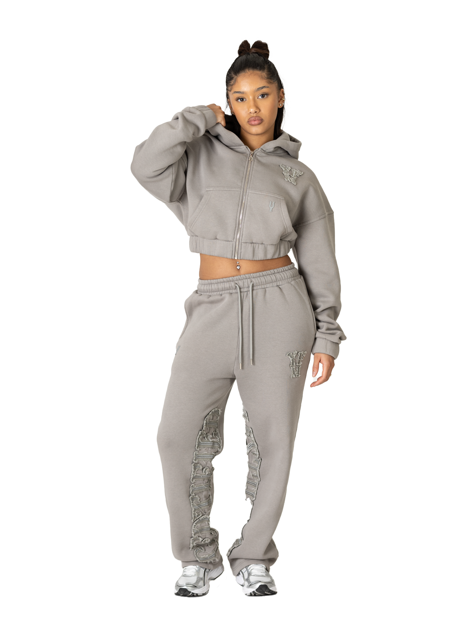 C/A ZIP-HOODIE GREY WOMAN
