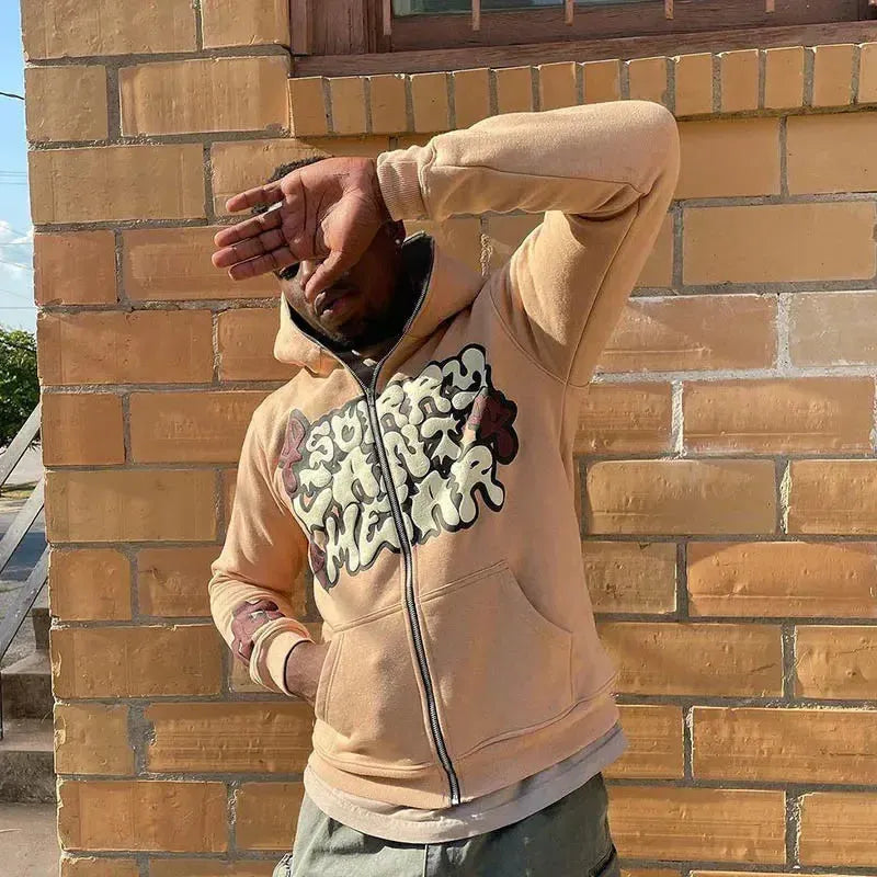 Full zip "Sorry cant hear"-y2k streetwear