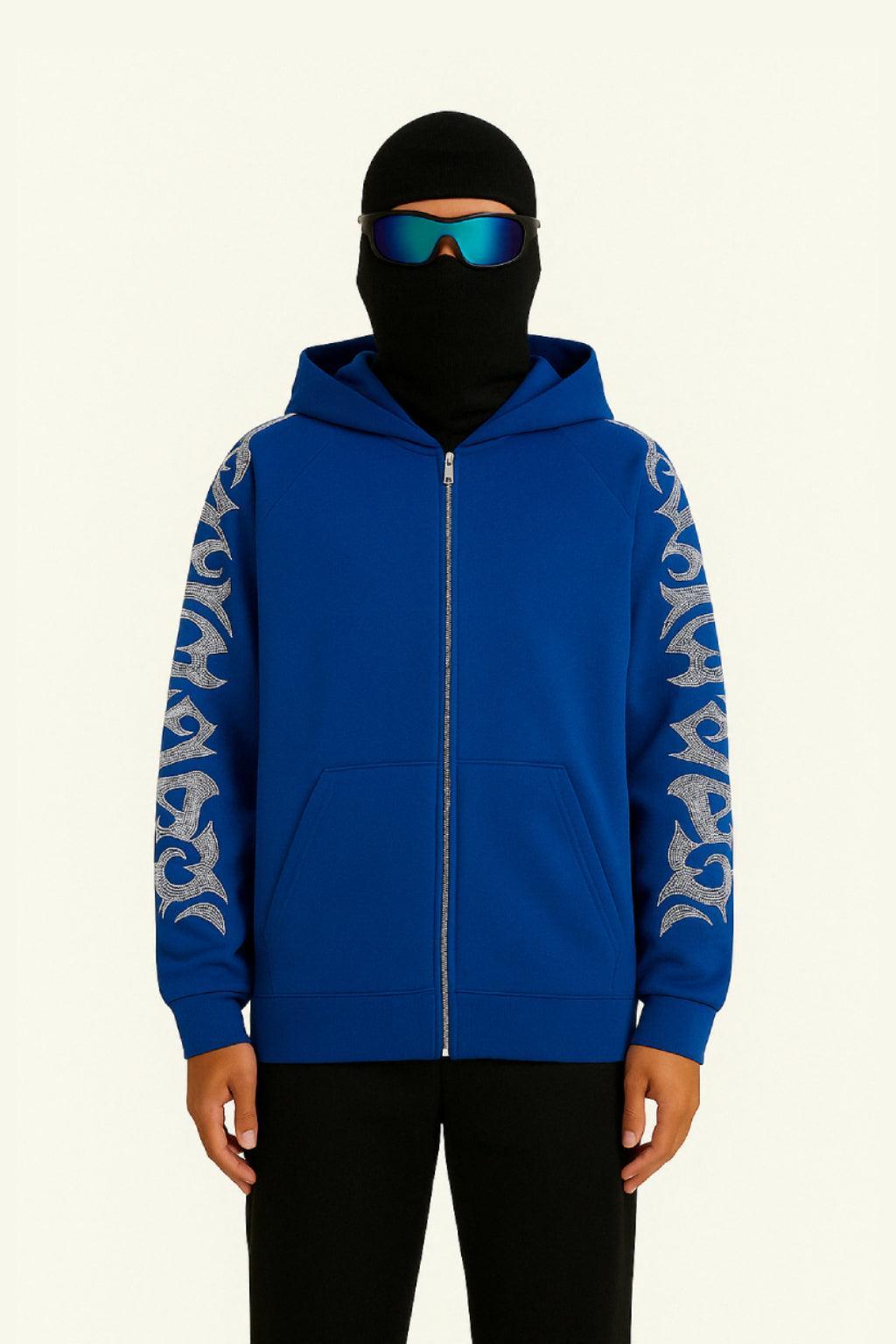 Full zip bleu