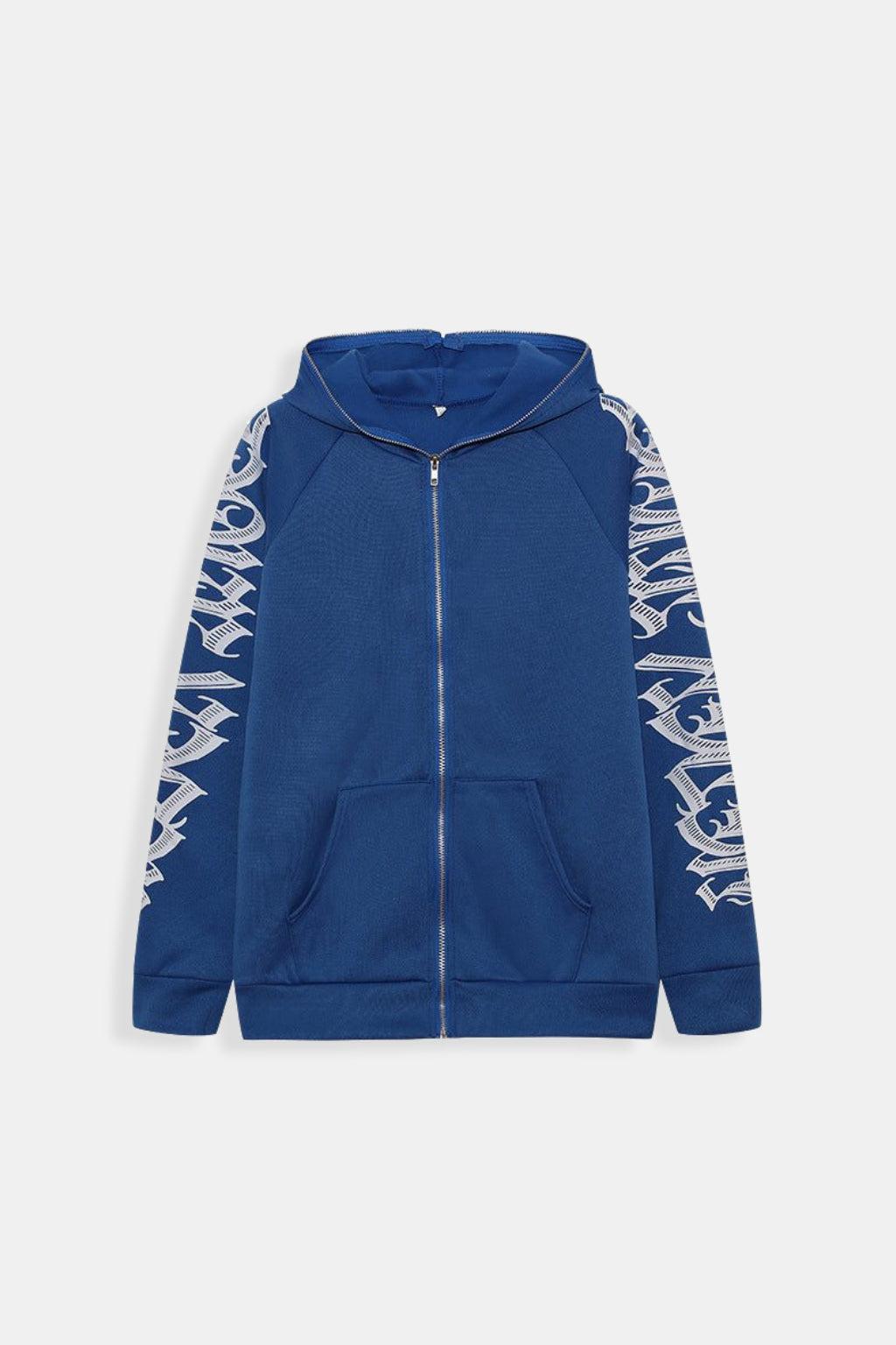 Full zip bleu