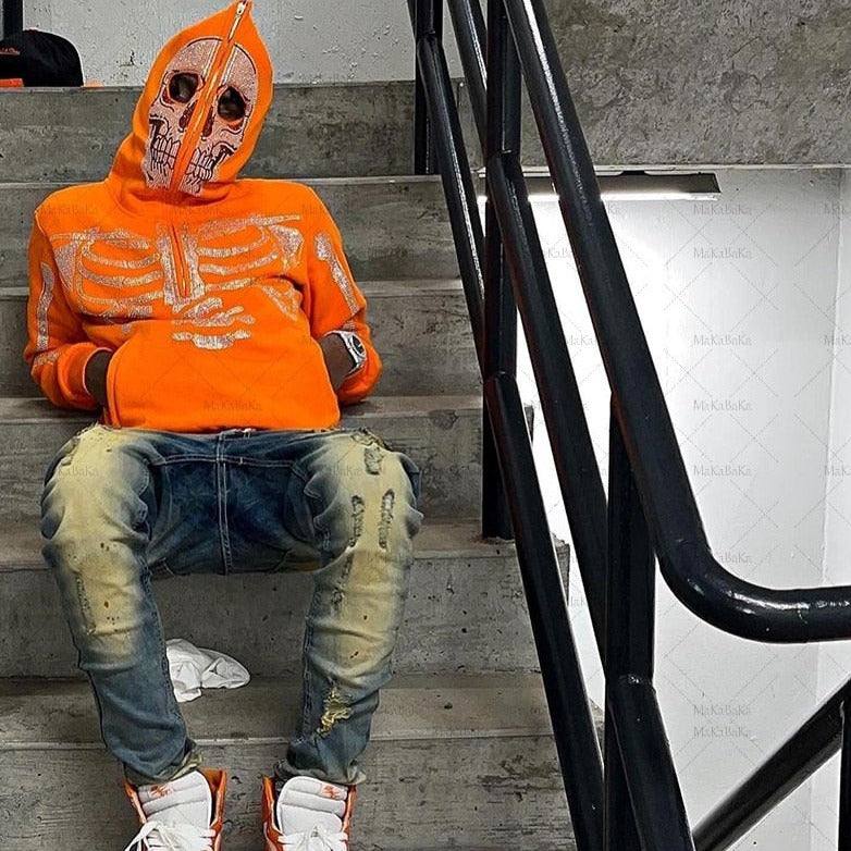Full zip orange-y2k streetwear