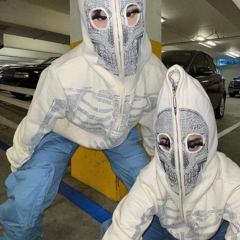 Full zip squelette-y2k streetwear
