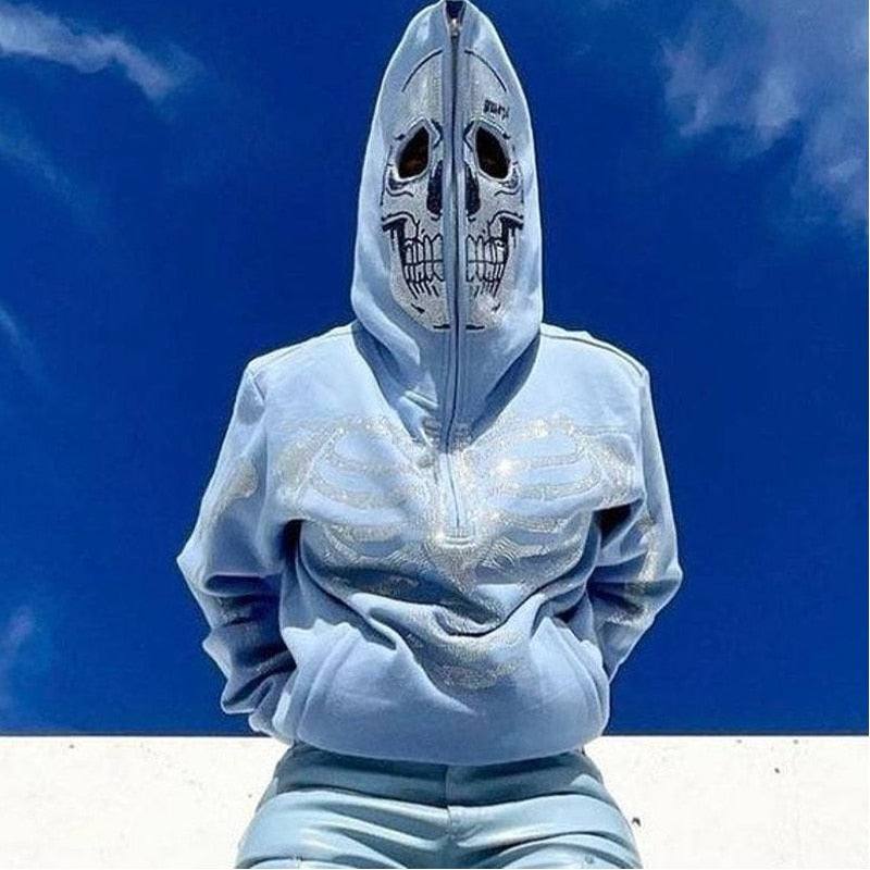 Full zip squelette-y2k streetwear