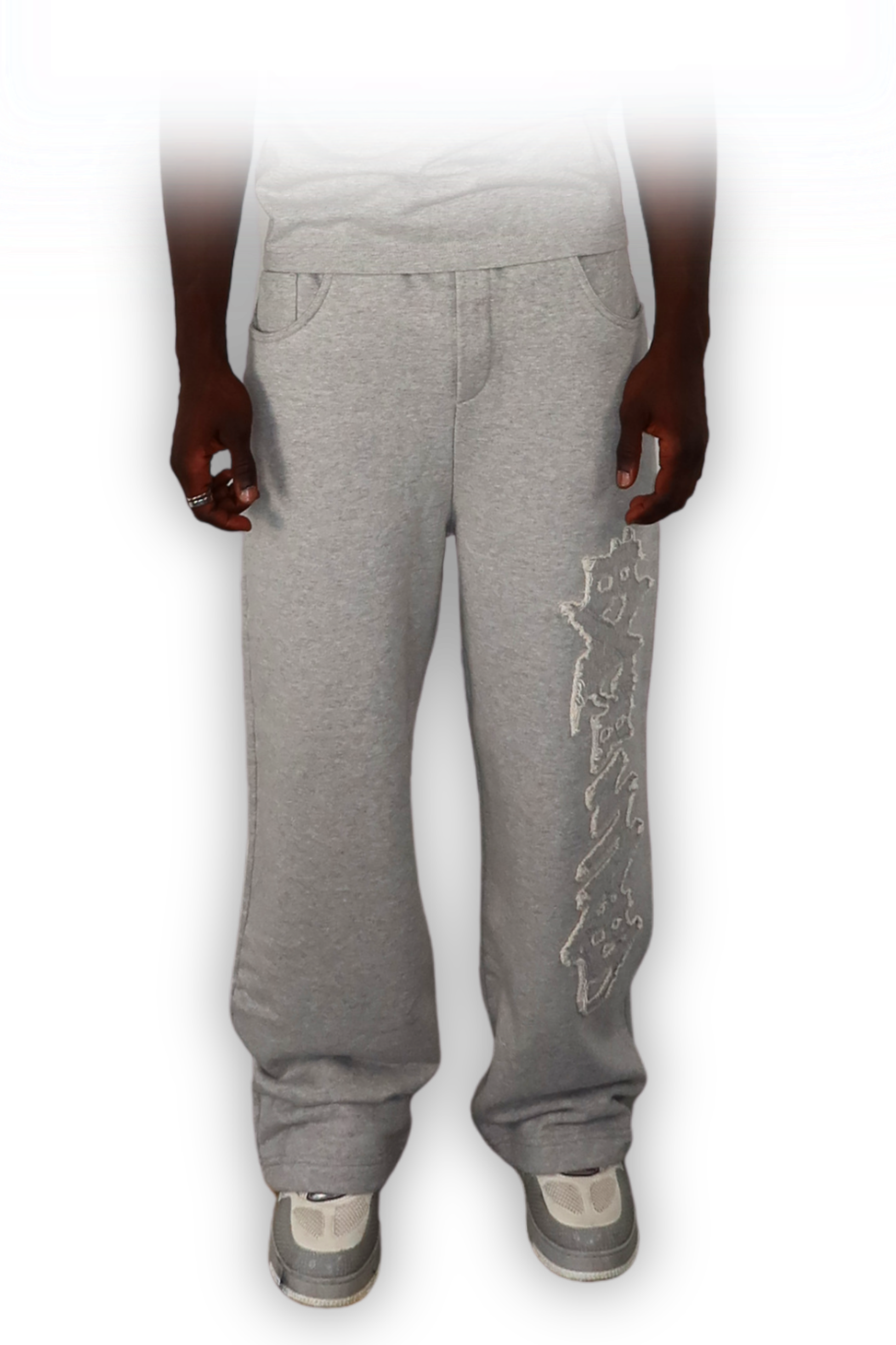 DISTRESSED JOGGER SMOKE GREY