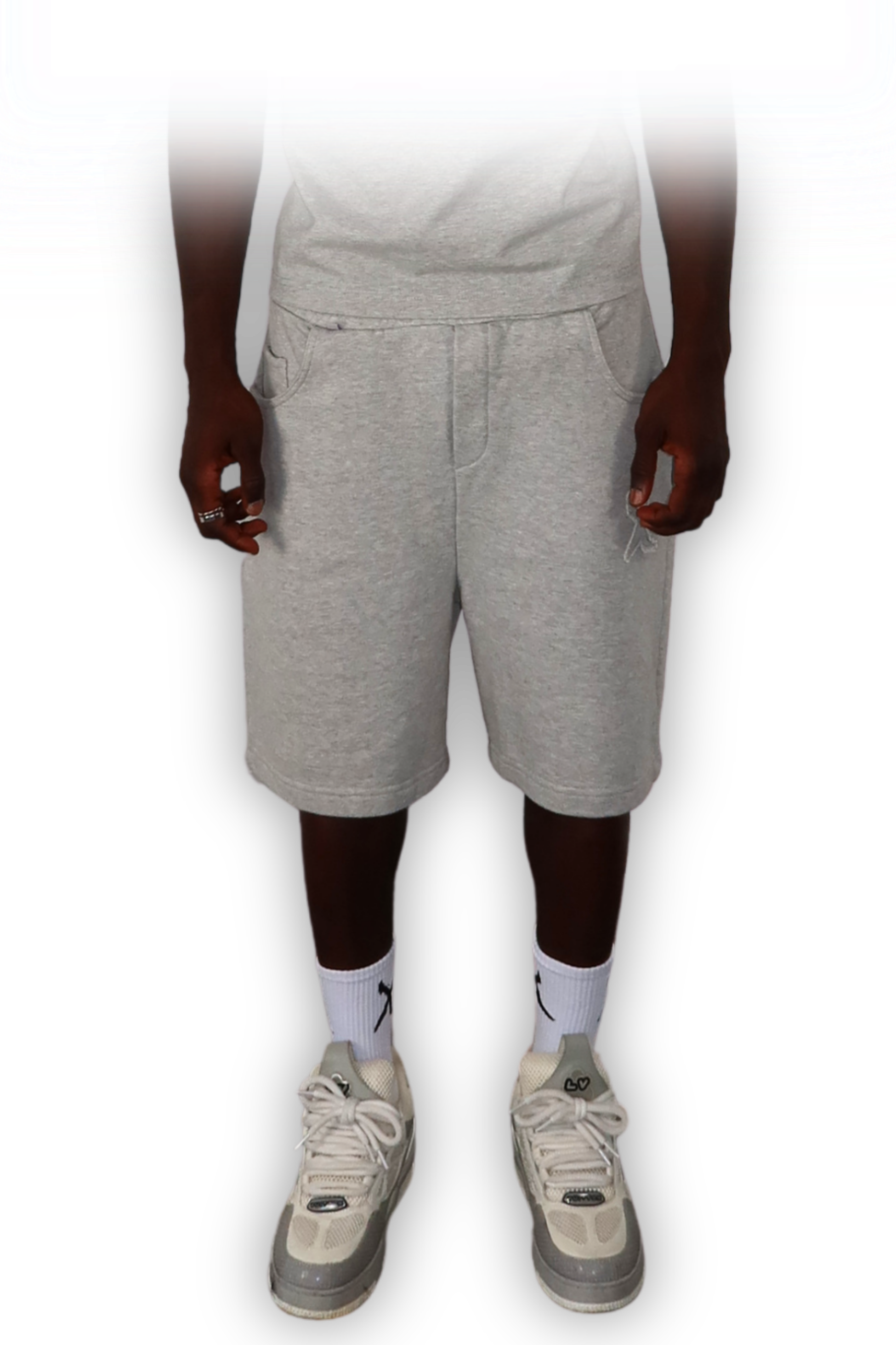 DISTRESSED SHORTS SMOKE GREY