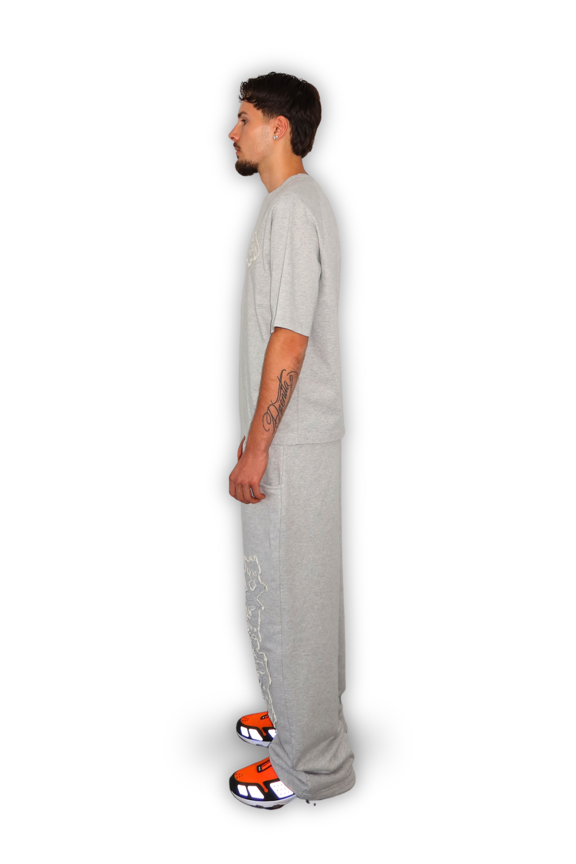 DISTRESSED T-SHIRT SMOKE GREY