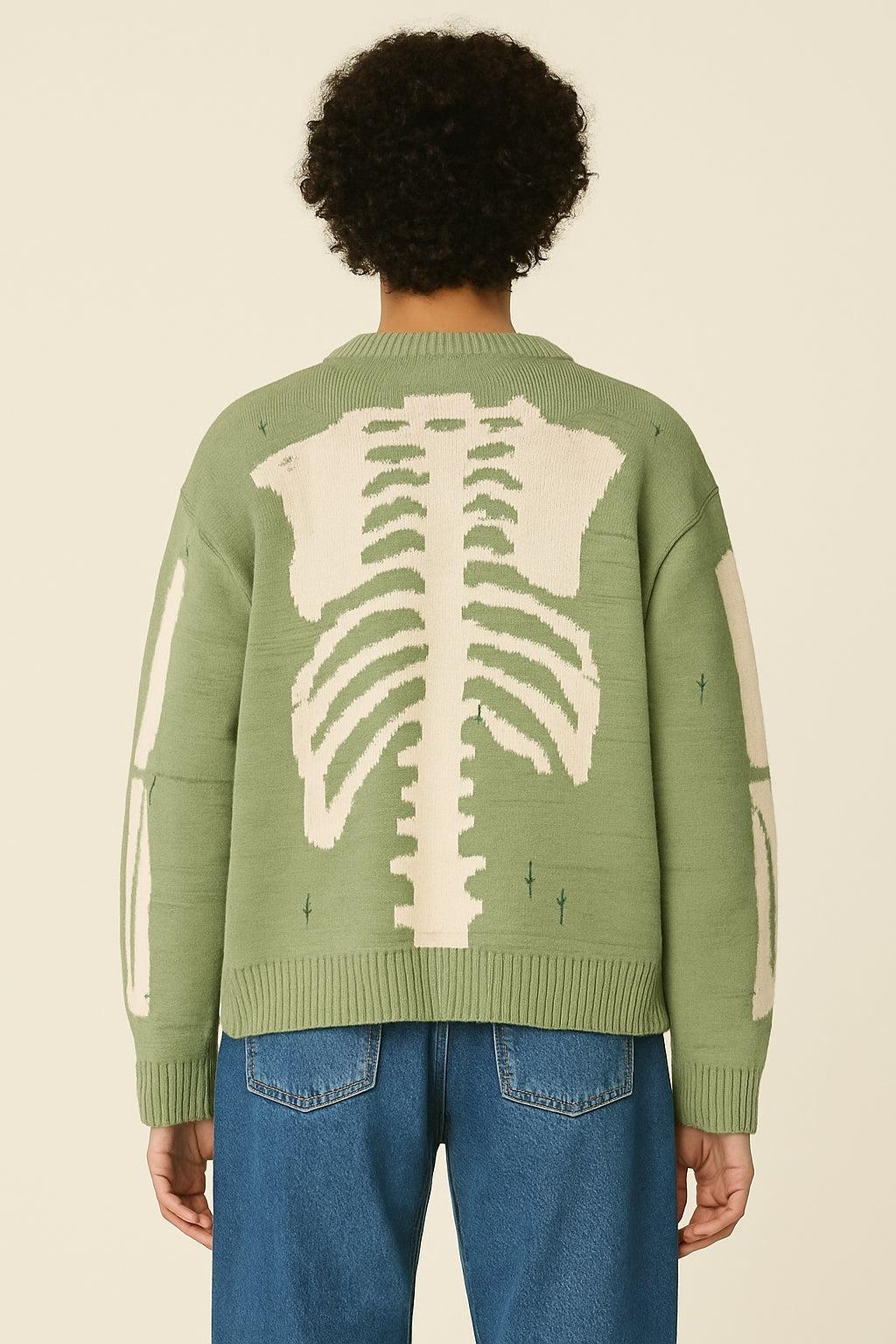 Green skeleton sweater
