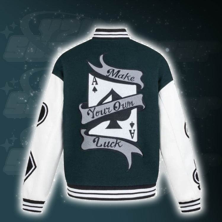 Green varsity jacket