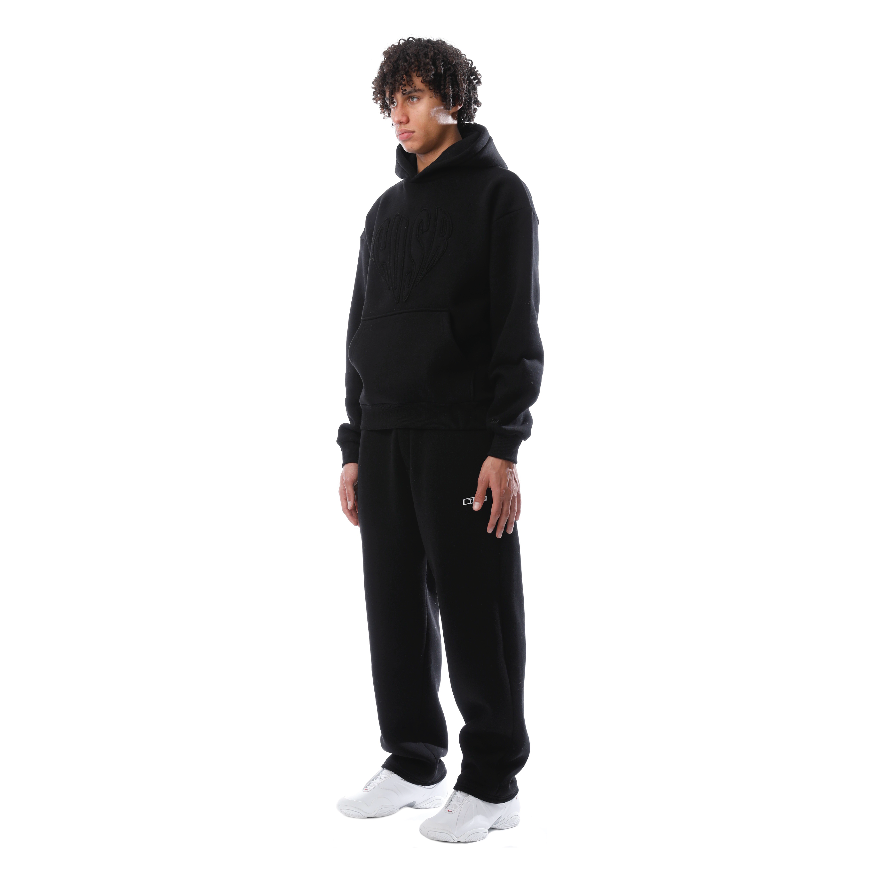 HEART HOODIE BLACK ON BLACK