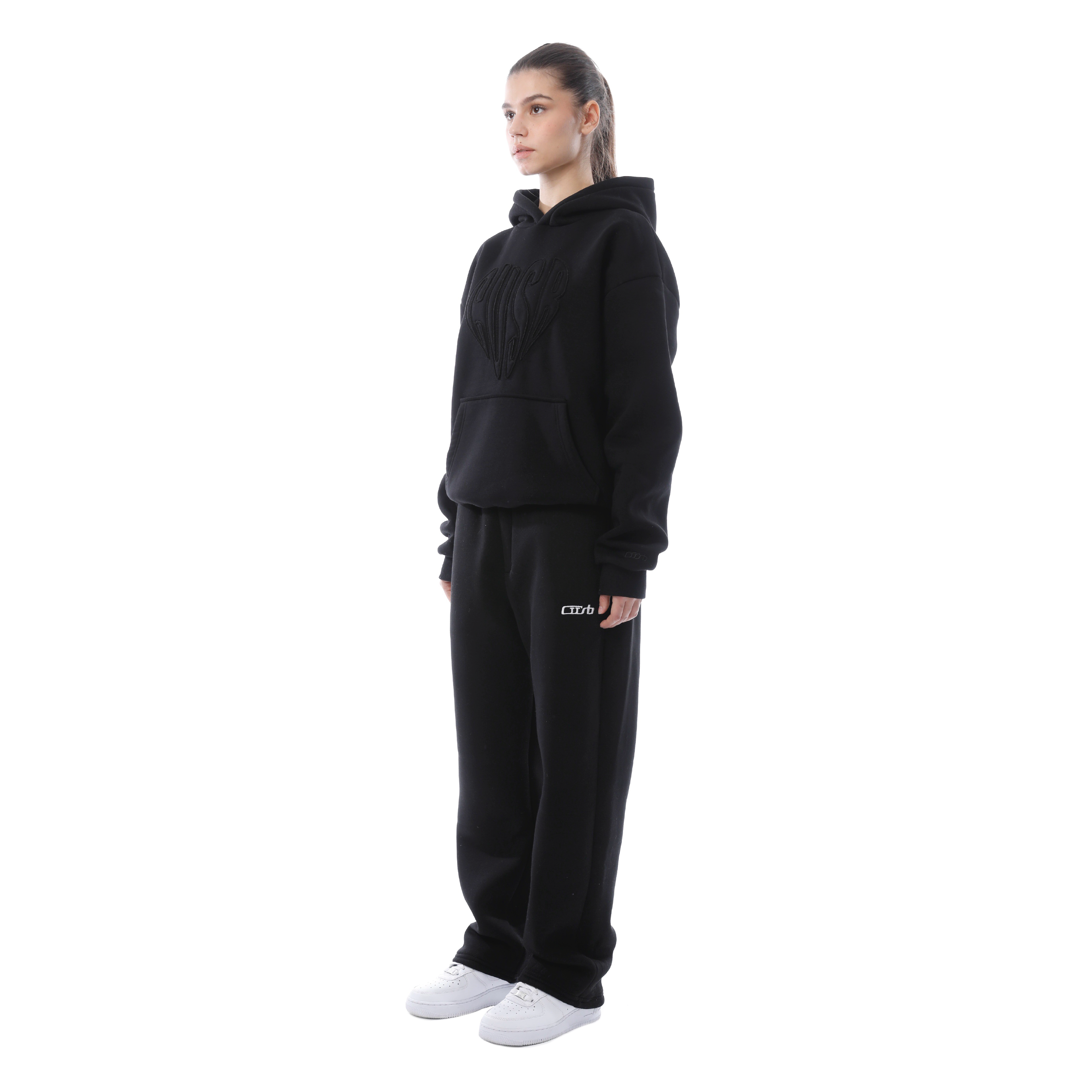 HEART HOODIE BLACK ON BLACK