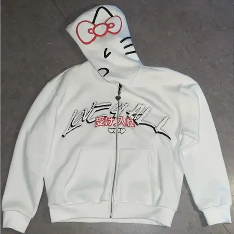 Hello Kitty Full Zip-y2k streetwear