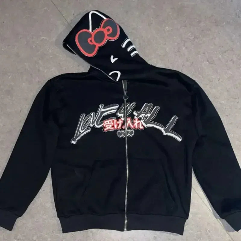 Hello Kitty Full Zip-y2k streetwear