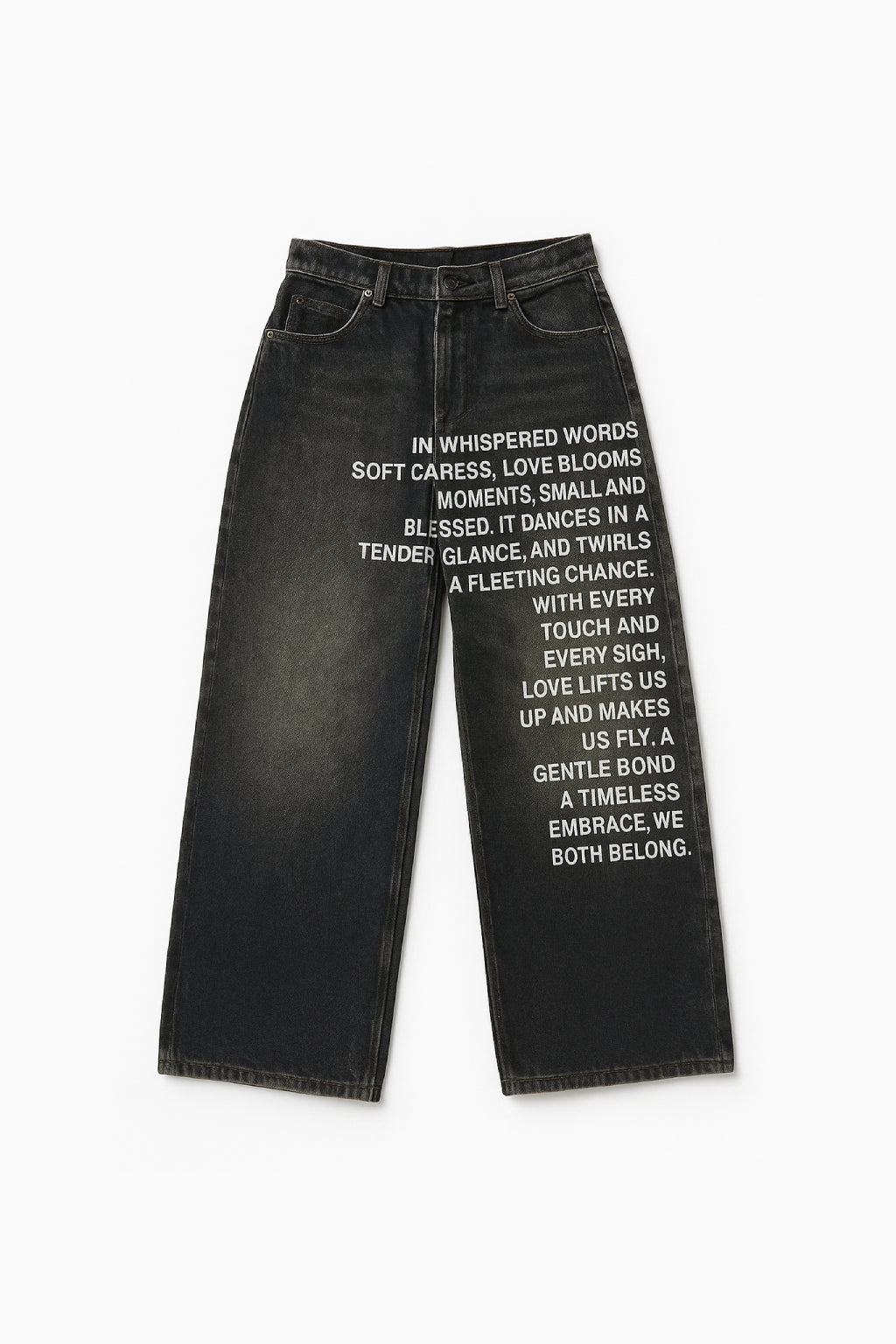 Jean avec ecriture devant-y2k streetwear