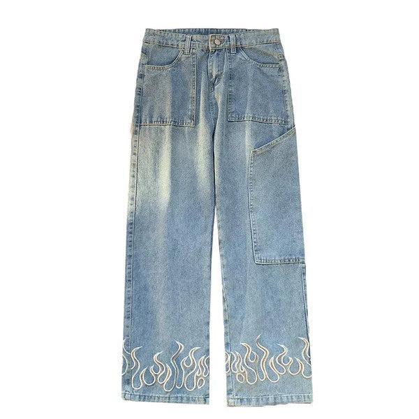 Jean flamme-y2k streetwear