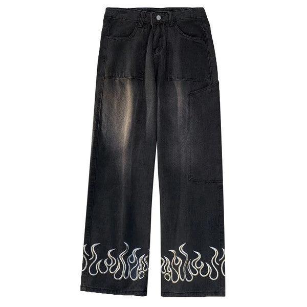 Jean flamme-y2k streetwear