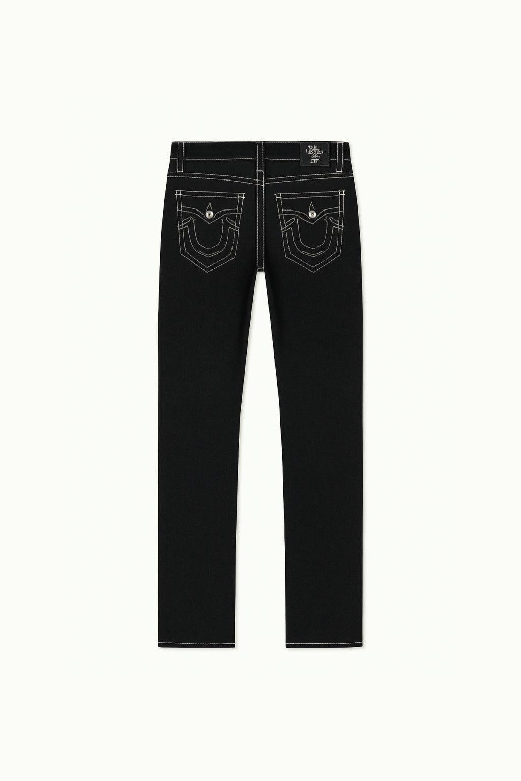 Jean noir couture blanche